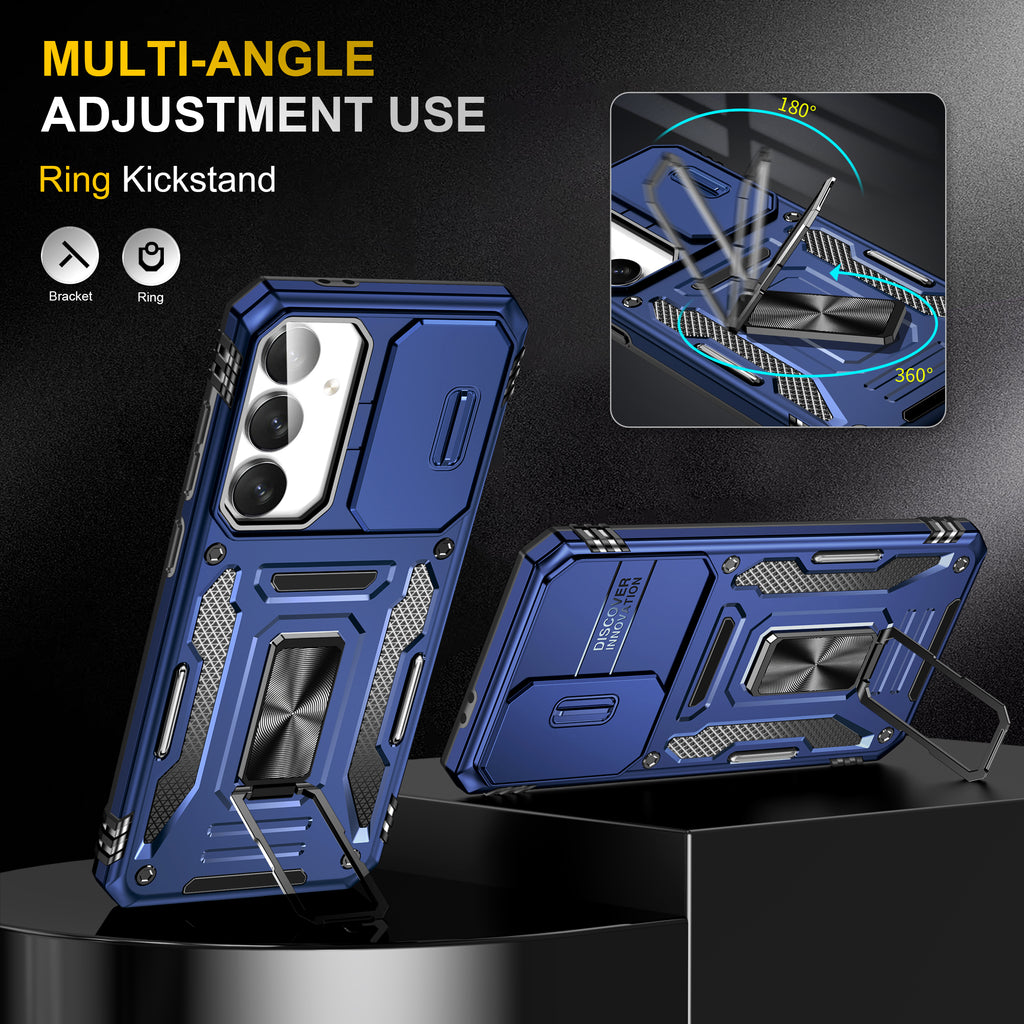 Samsung S24 FE Case Shockproof Kickstand Hybrid Cover DARK BLUE