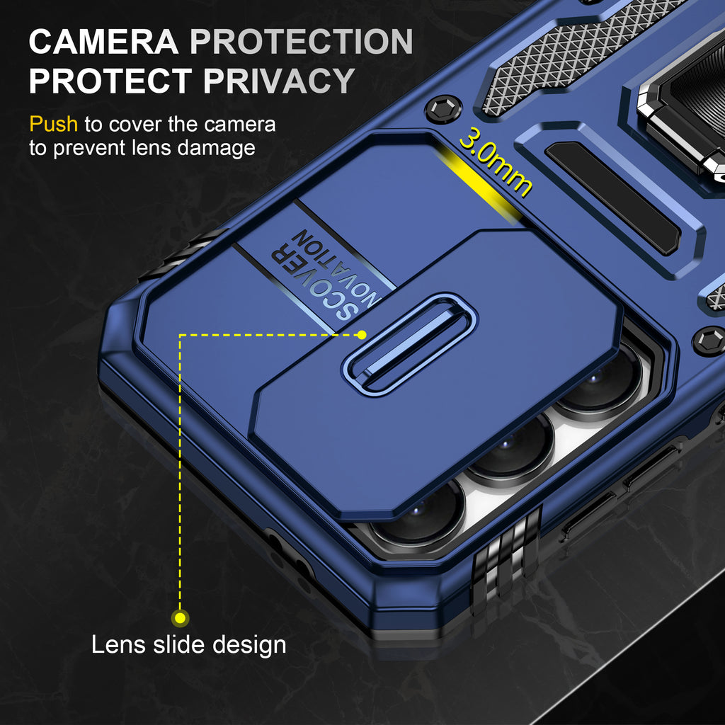 Samsung S24 FE Case Shockproof Kickstand Hybrid Cover DARK BLUE
