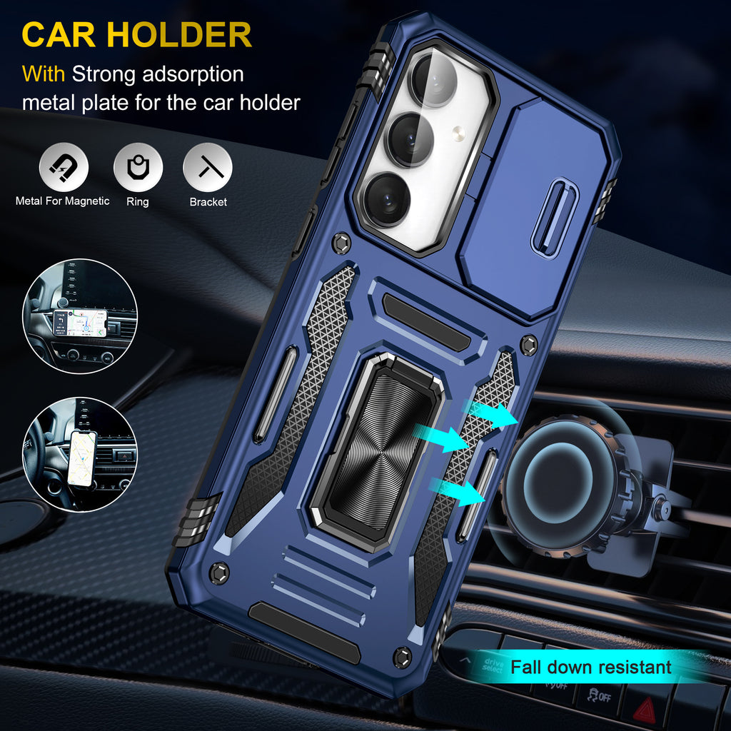 Samsung S24 FE Case Shockproof Kickstand Hybrid Cover DARK BLUE