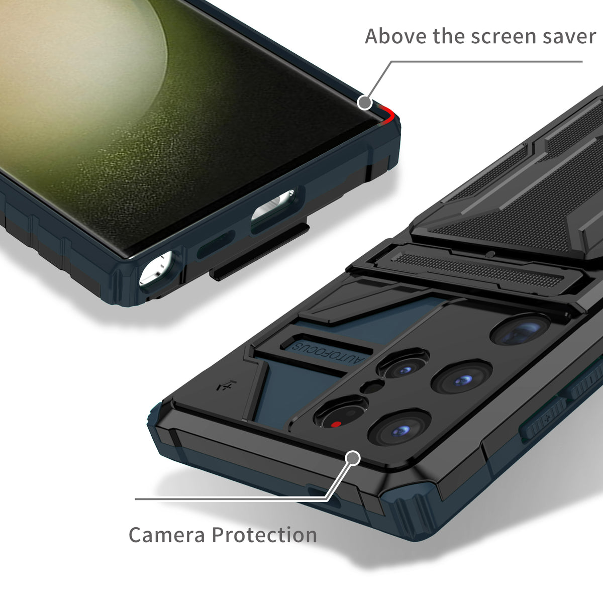 Samsung S24 Ultra Heavy Duty Kickstand Case Shockproof Card Holder GREEN