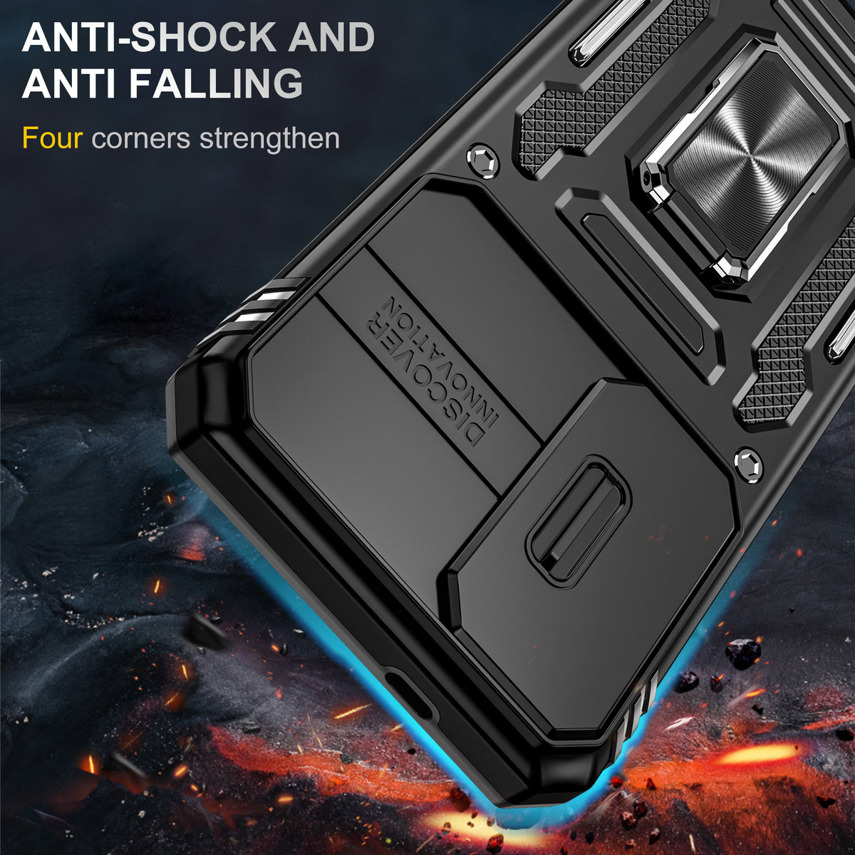 Samsung S25 Plus Case Shockproof Kickstand Hybrid Cover BLACK