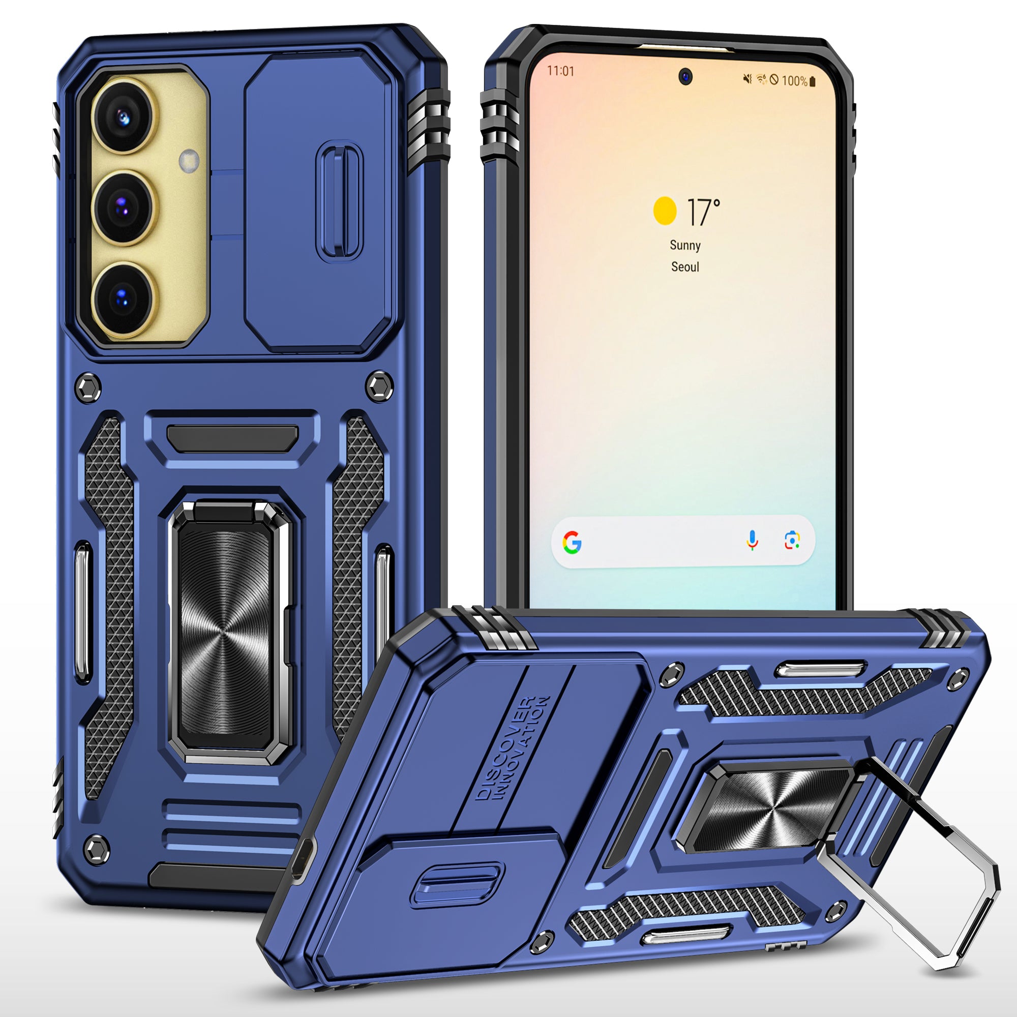 Samsung S25 Plus Case Shockproof Kickstand Hybrid Cover DARK BLUE