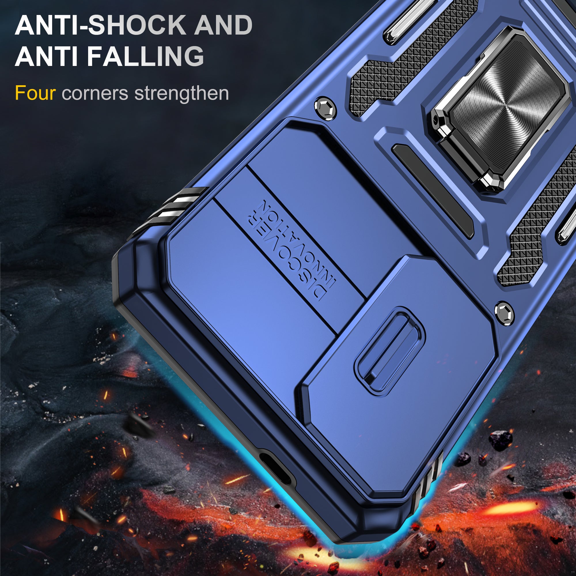 Samsung S25 Plus Case Shockproof Kickstand Hybrid Cover DARK BLUE