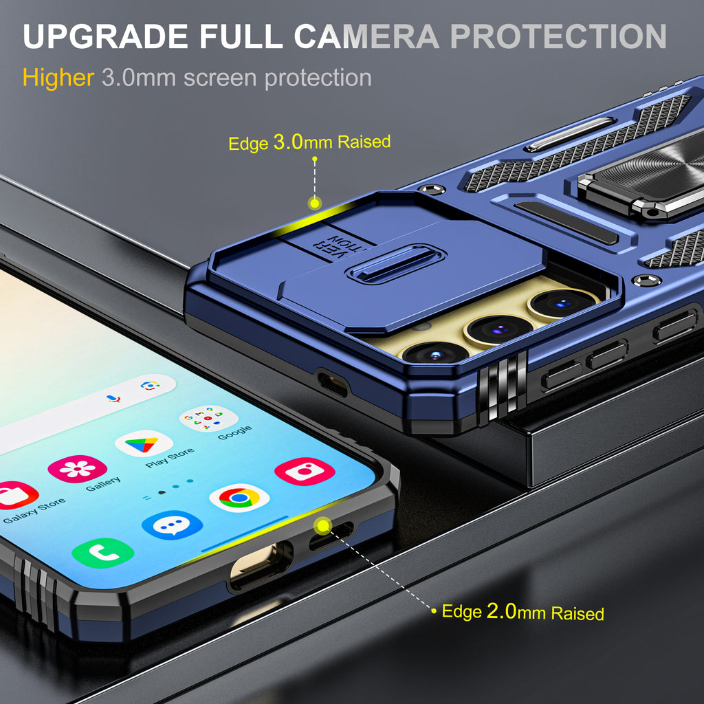 Samsung S25 Plus Case Shockproof Kickstand Hybrid Cover DARK BLUE