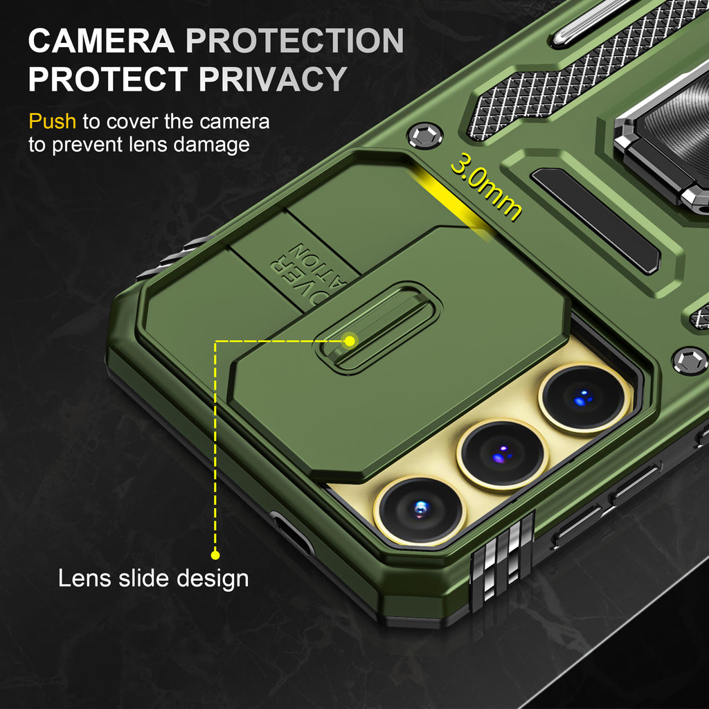 Samsung S25 Plus Case Shockproof Kickstand Hybrid Cover DARK GREEN