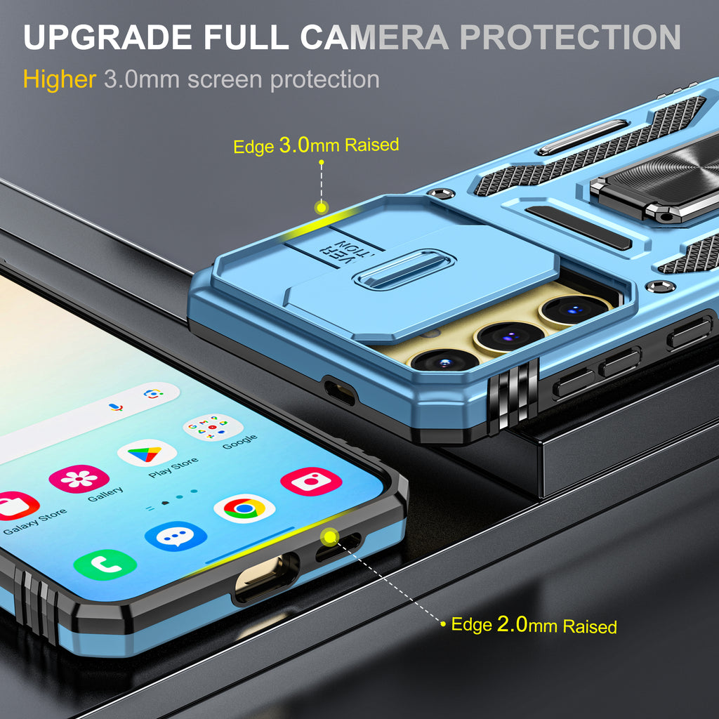 Samsung S25 Plus Case Shockproof Kickstand Hybrid Cover LIGHT BLUE