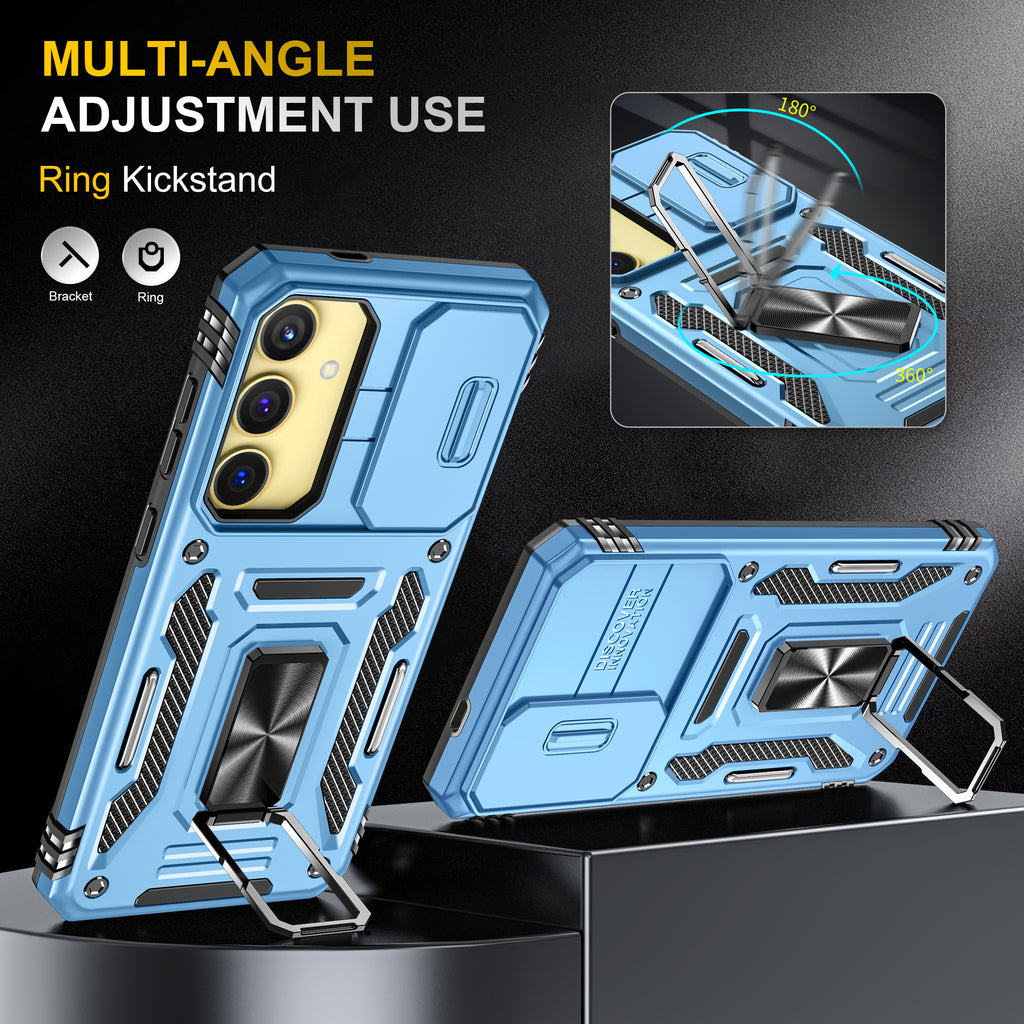 Samsung S25 Plus Case Shockproof Kickstand Hybrid Cover LIGHT BLUE
