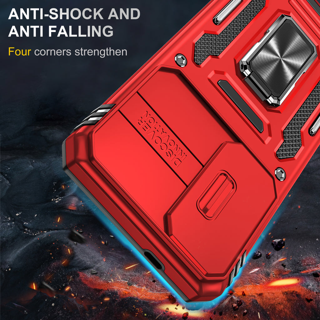 Samsung S25 Plus Case Shockproof Kickstand Hybrid Cover RED
