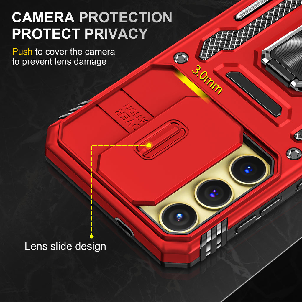 Samsung S25 Plus Case Shockproof Kickstand Hybrid Cover RED