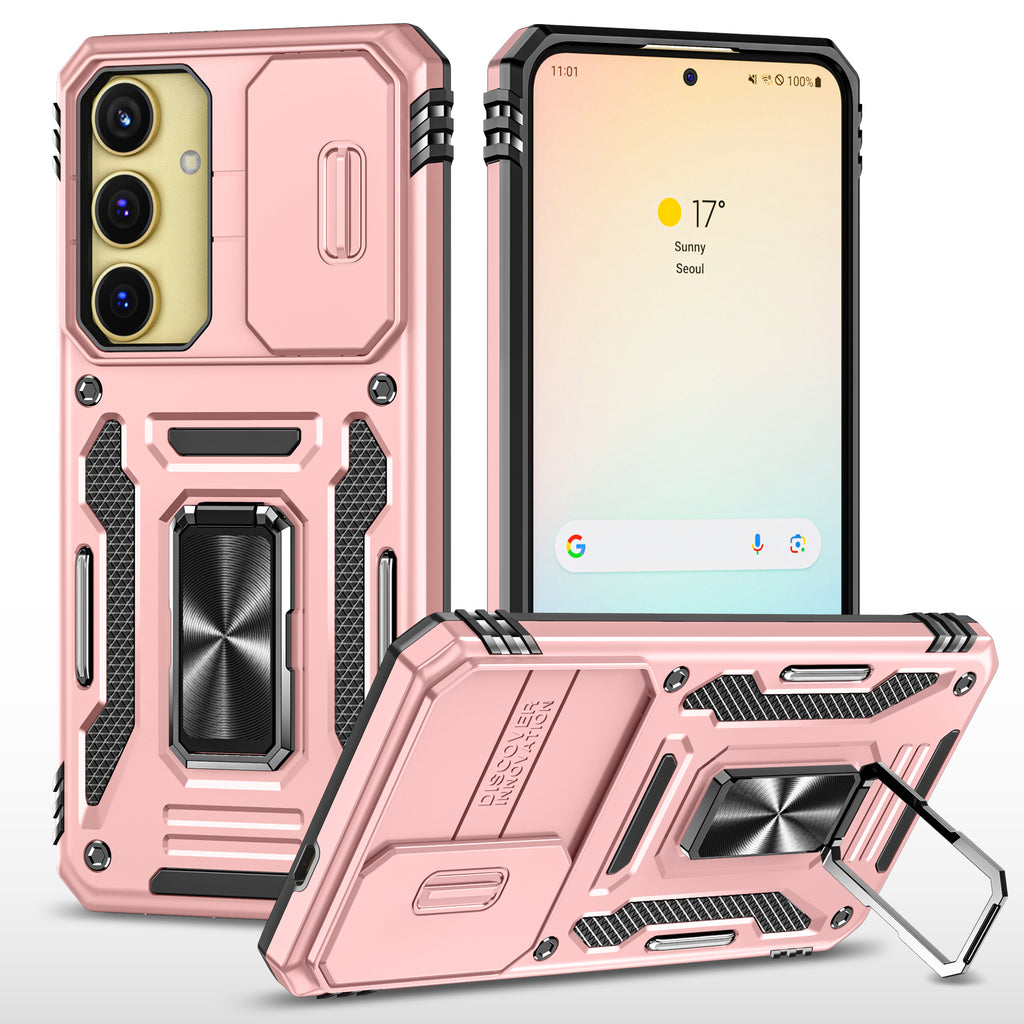 Samsung S25 Plus Case Shockproof Kickstand Hybrid Cover PINK