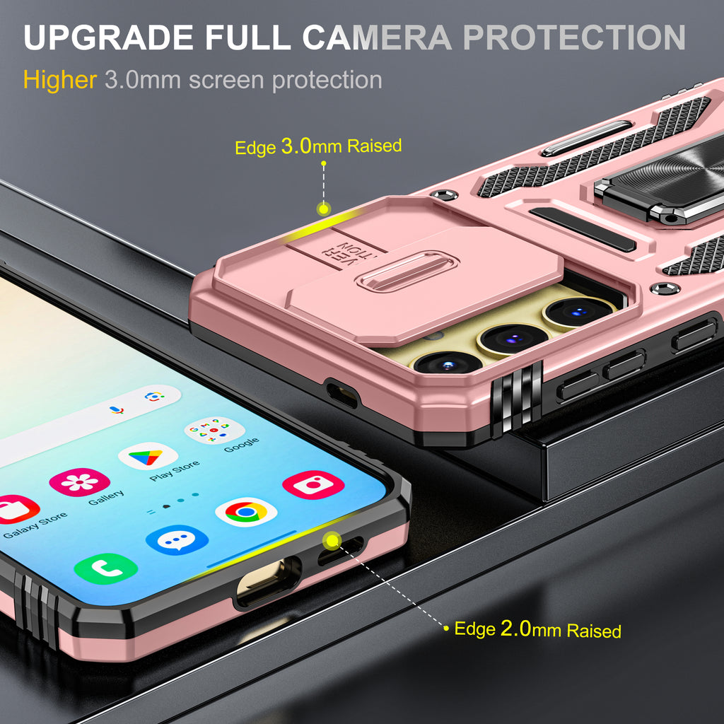 Samsung S25 Plus Case Shockproof Kickstand Hybrid Cover PINK