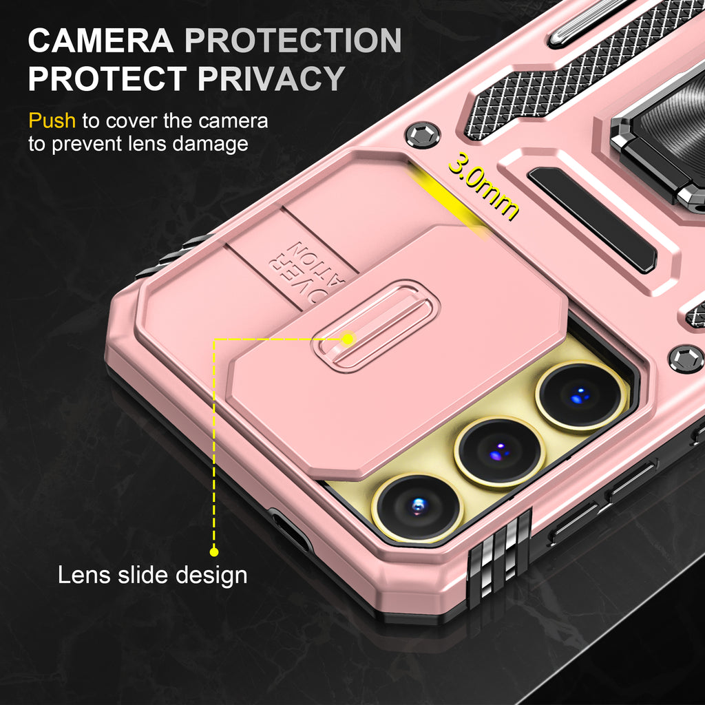 Samsung S25 Plus Case Shockproof Kickstand Hybrid Cover PINK