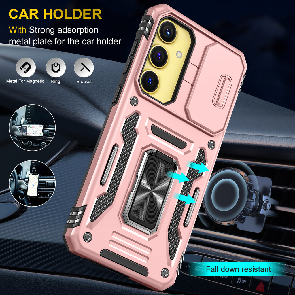 Samsung S25 Plus Case Shockproof Kickstand Hybrid Cover PINK