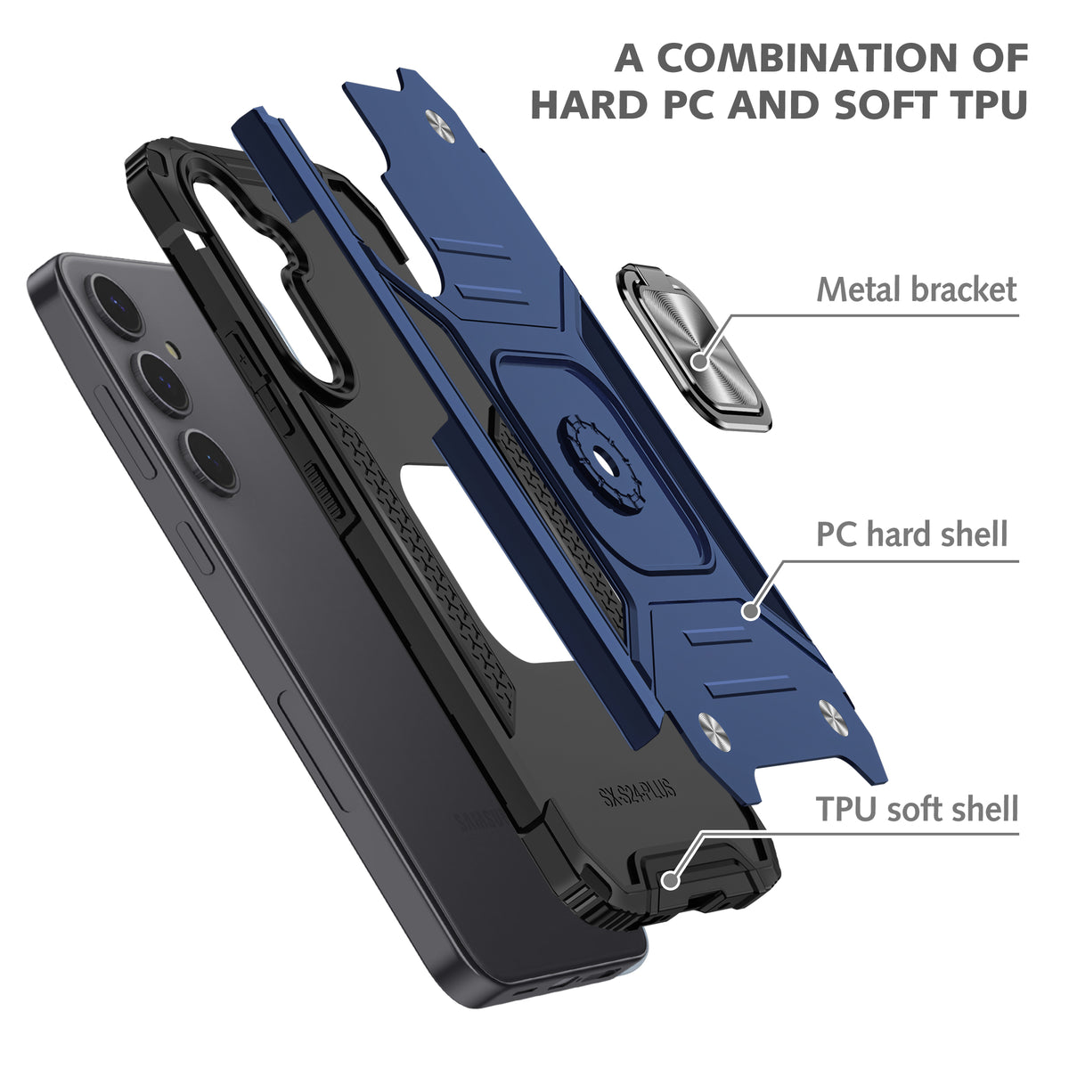Samsung Galaxy S23 FE Rugged Tough Case Shockproof Hybrid Cover BLUE
