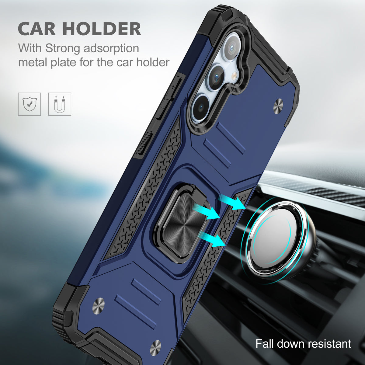 Samsung Galaxy S23 FE Rugged Tough Case Shockproof Hybrid Cover BLUE