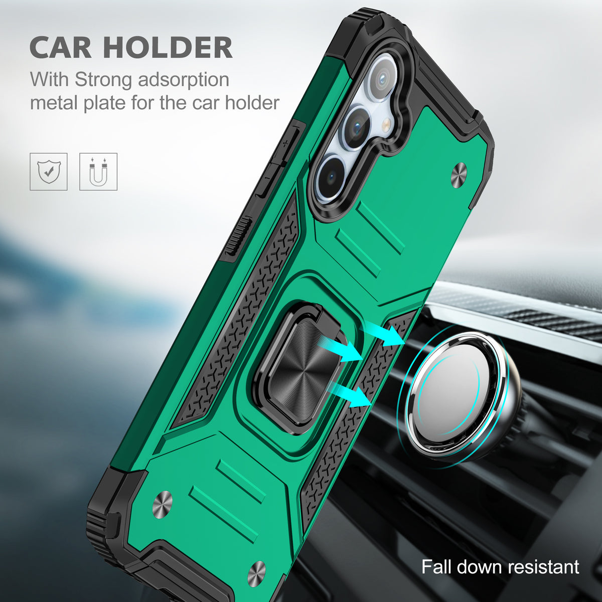 Samsung Galaxy S24 Plus Rugged Tough Case Shockproof Hybrid Cover DARK GREEN