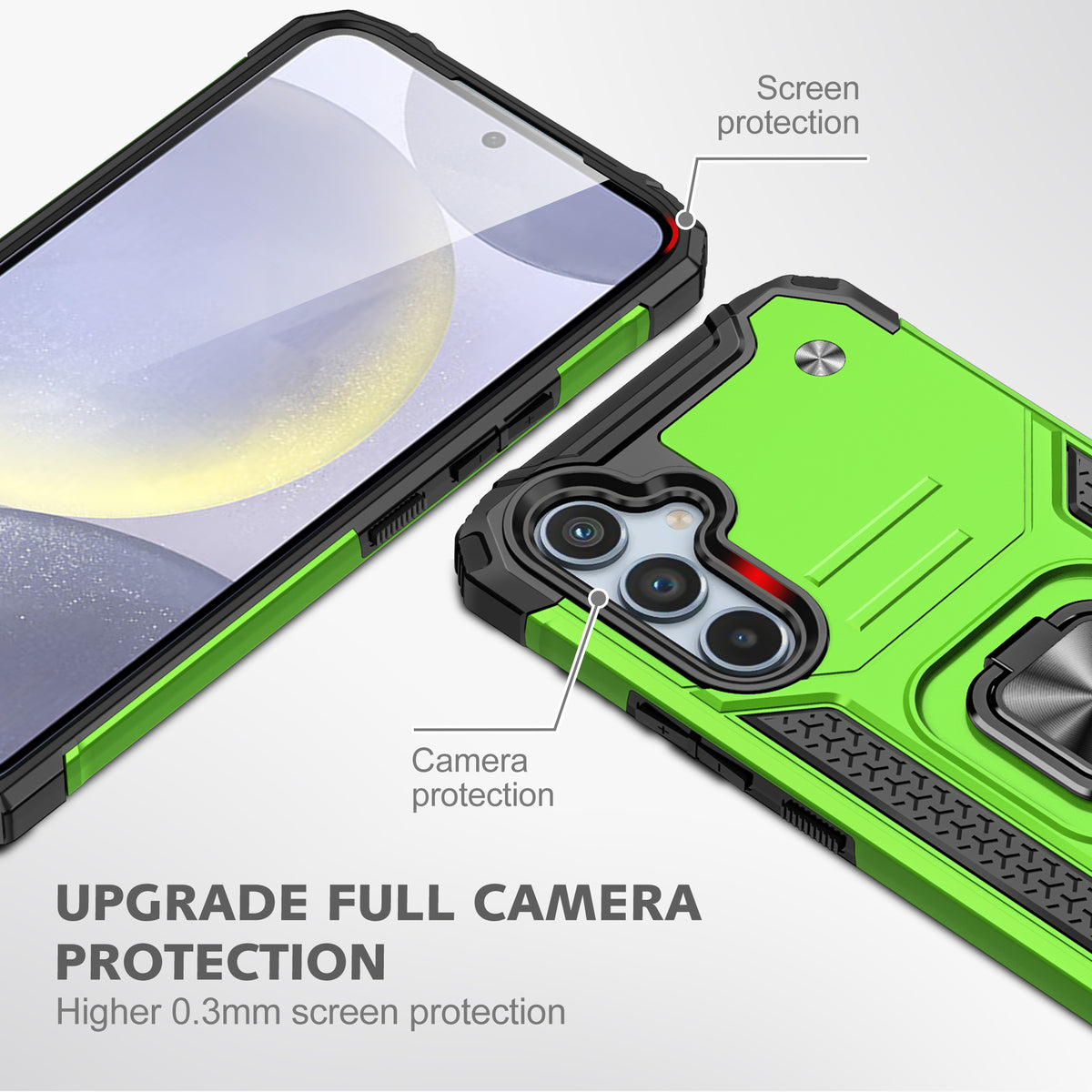 Samsung Galaxy S24 FE Rugged Tough Case Shockproof Hybrid Cover LIGHT GREEN