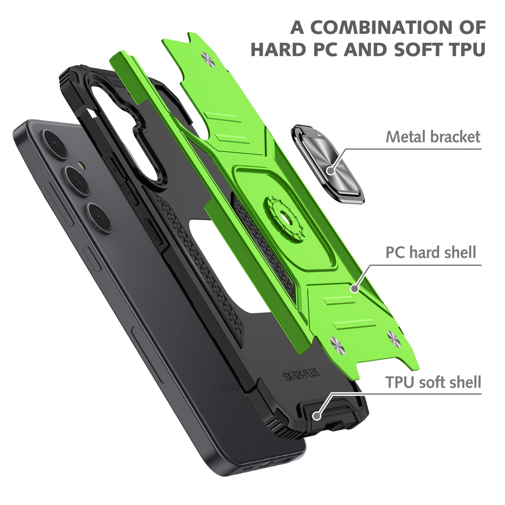 Samsung Galaxy S24 FE Rugged Tough Case Shockproof Hybrid Cover LIGHT GREEN