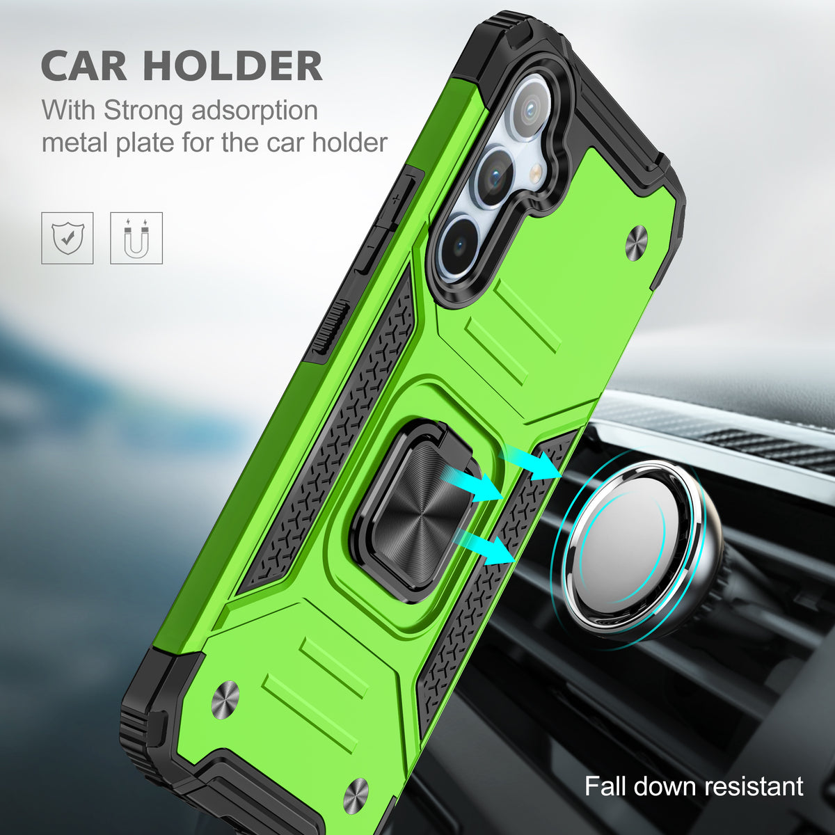 Samsung Galaxy S24 FE Rugged Tough Case Shockproof Hybrid Cover LIGHT GREEN