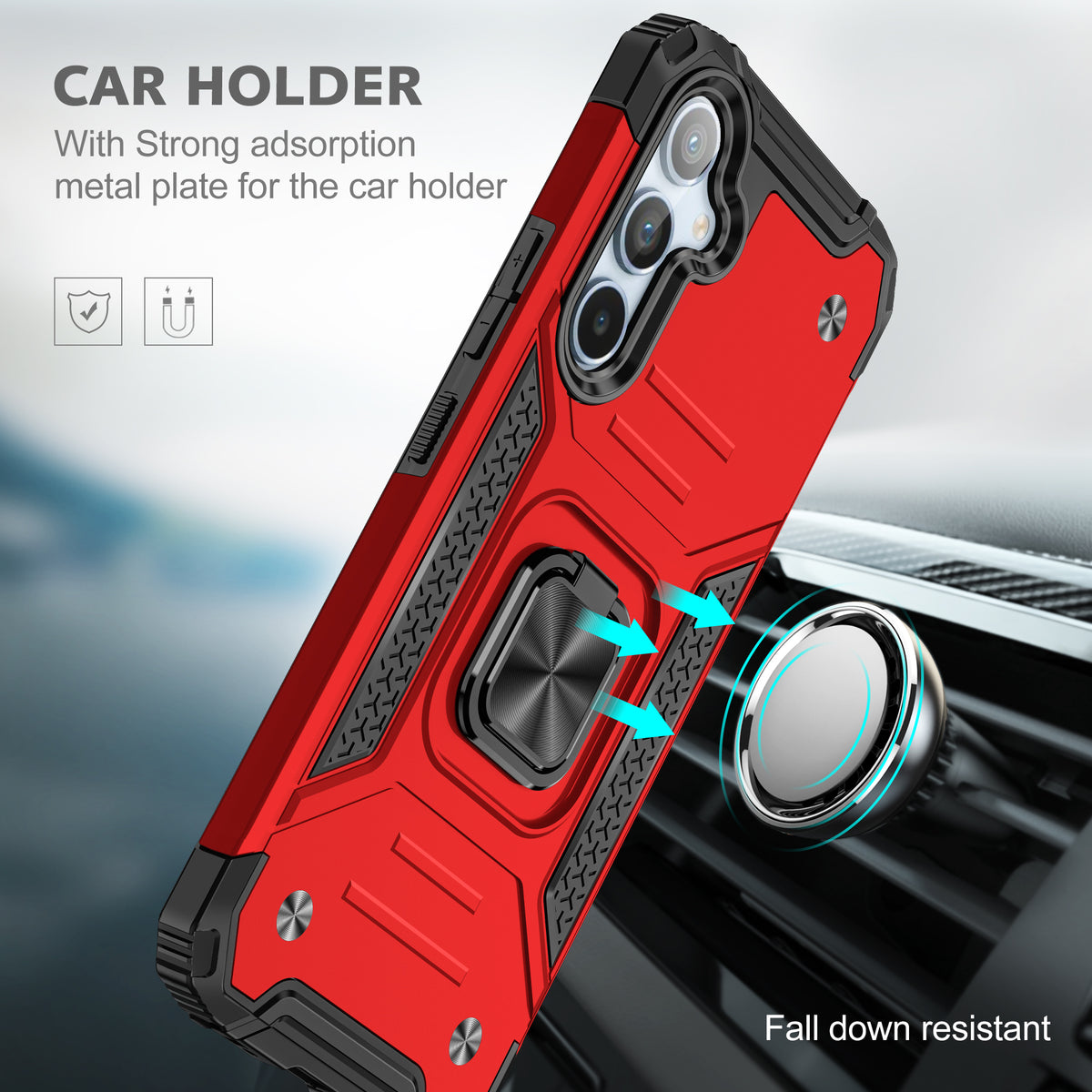 Samsung Galaxy S26 Plus Rugged Tough Case Shockproof Hybrid Cover RED