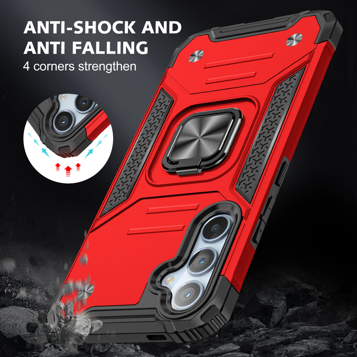 Samsung Galaxy S26 Plus Rugged Tough Case Shockproof Hybrid Cover RED