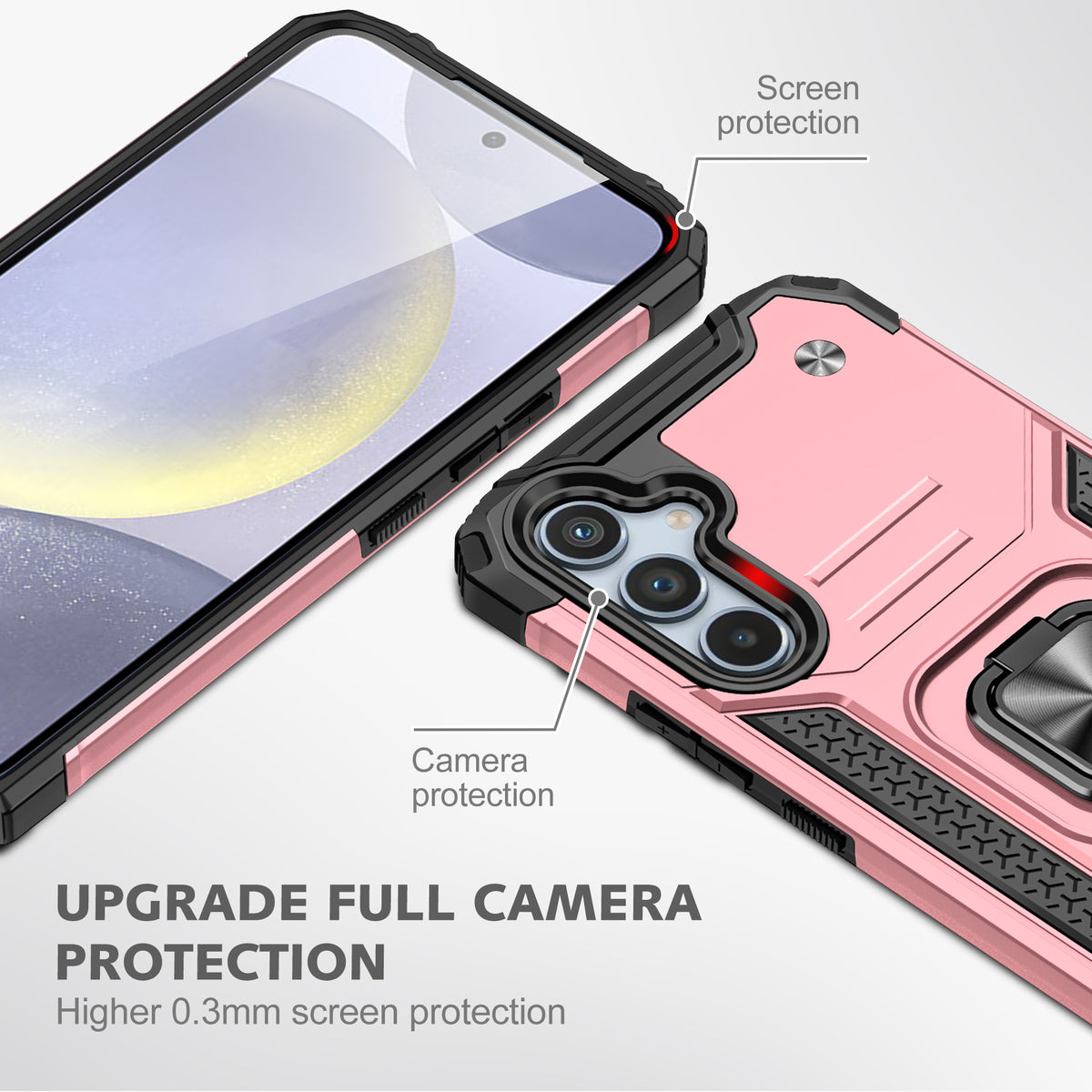 Samsung Galaxy S25 Plus Rugged Tough Case Shockproof Hybrid Cover PINK