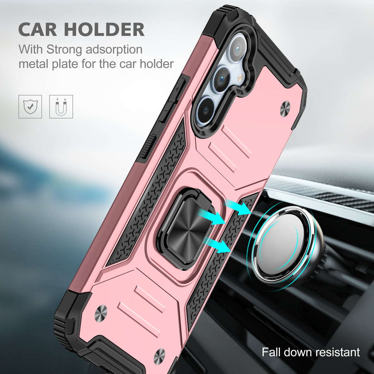 Samsung Galaxy S25 Plus Rugged Tough Case Shockproof Hybrid Cover PINK