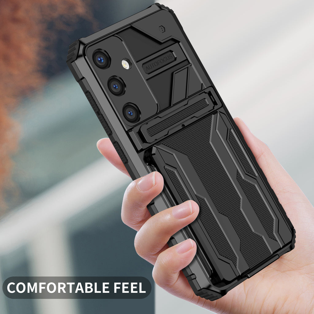 Samsung S26 Plus Heavy Duty Kickstand Case Shockproof Card Holder BLACK