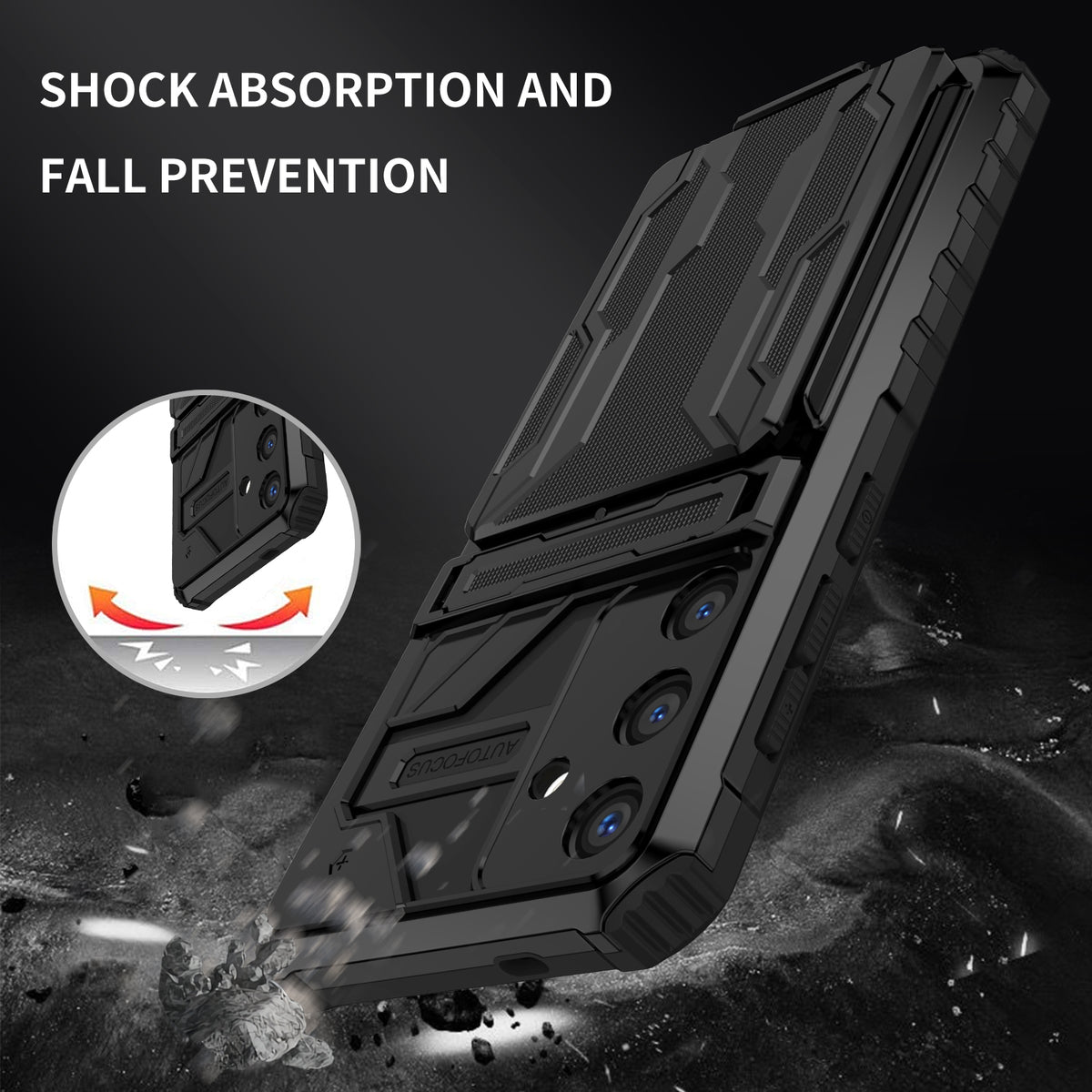 Samsung S26 Plus Heavy Duty Kickstand Case Shockproof Card Holder BLACK