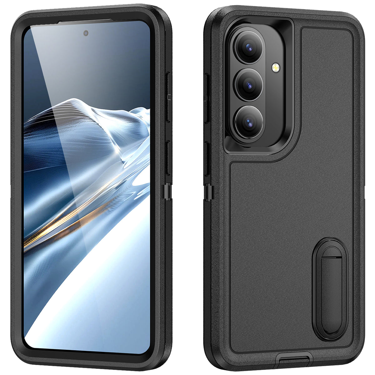 Samsung S26 Plus Case Shockproof Armor Kickstand [Full Black]