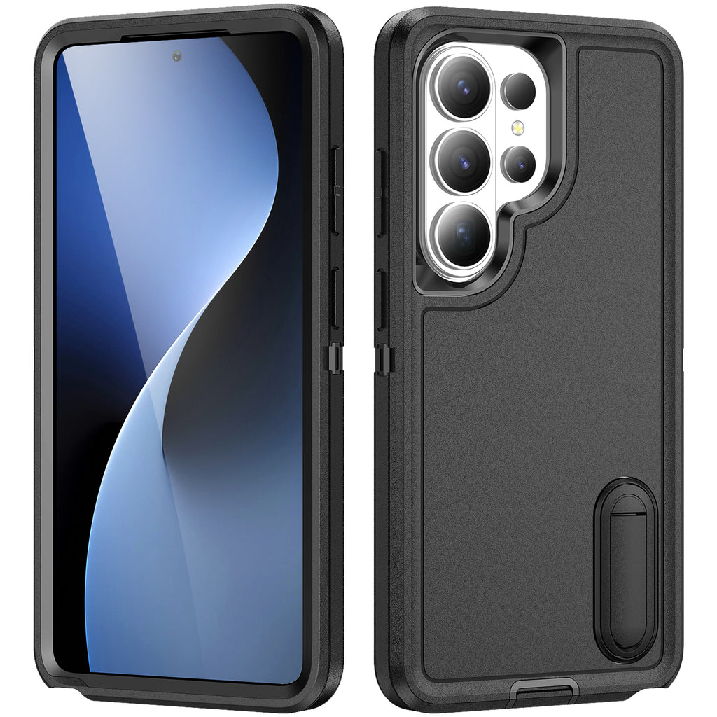 Samsung S26 Ultra Case Shockproof Armor Kickstand [Full Black]