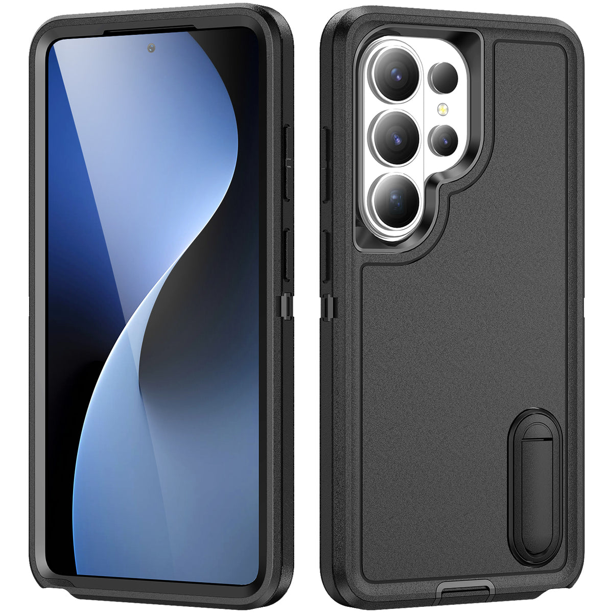 Samsung S26 Ultra Case Shockproof Armor Kickstand [Full Black]
