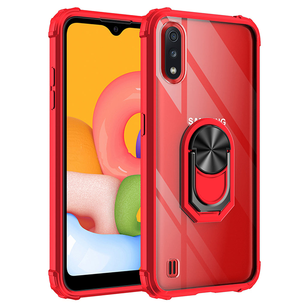 Samsung A01 Rugged Tough Case Shockproof Hybrid Cover RED