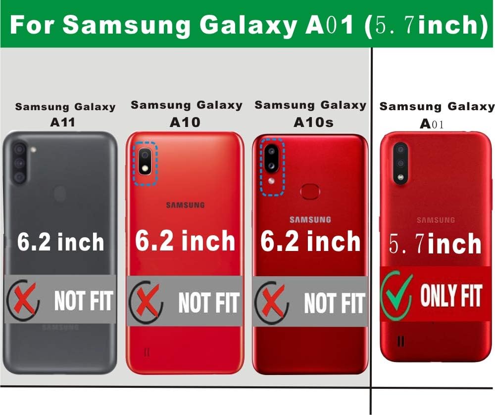 Samsung Galaxy A01 Rugged Tough Case Shockproof Hybrid Cover RED