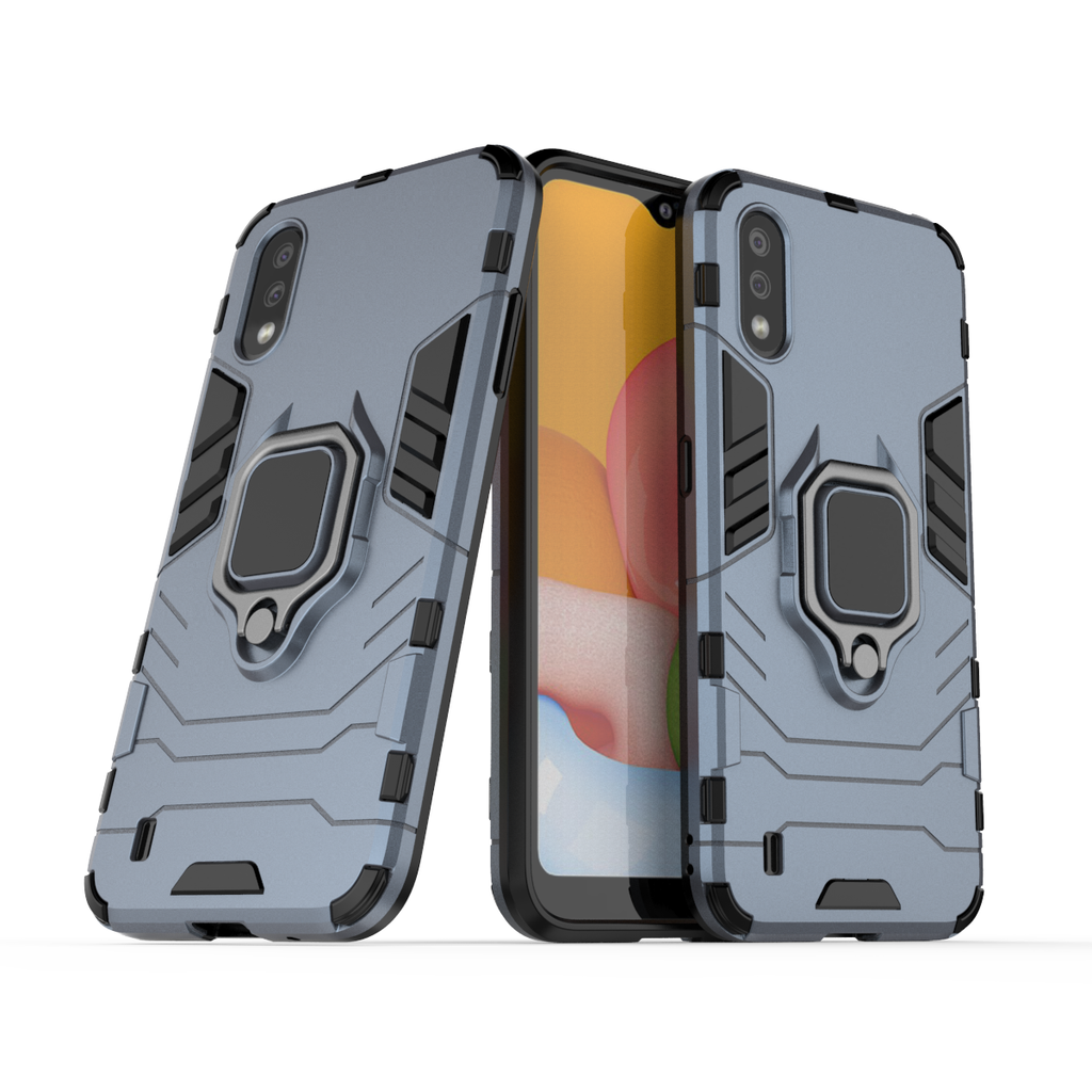 Samsung Galaxy A01 Rugged Tough Case Shockproof Hybrid Cover BLUE