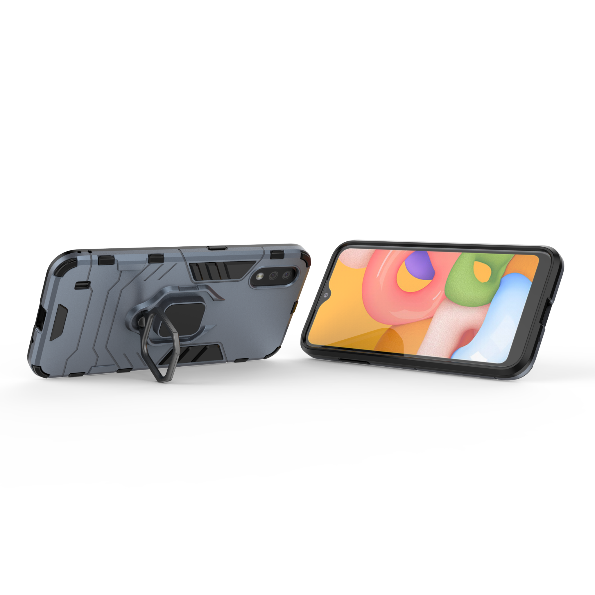Samsung Galaxy A01 Rugged Tough Case Shockproof Hybrid Cover BLUE