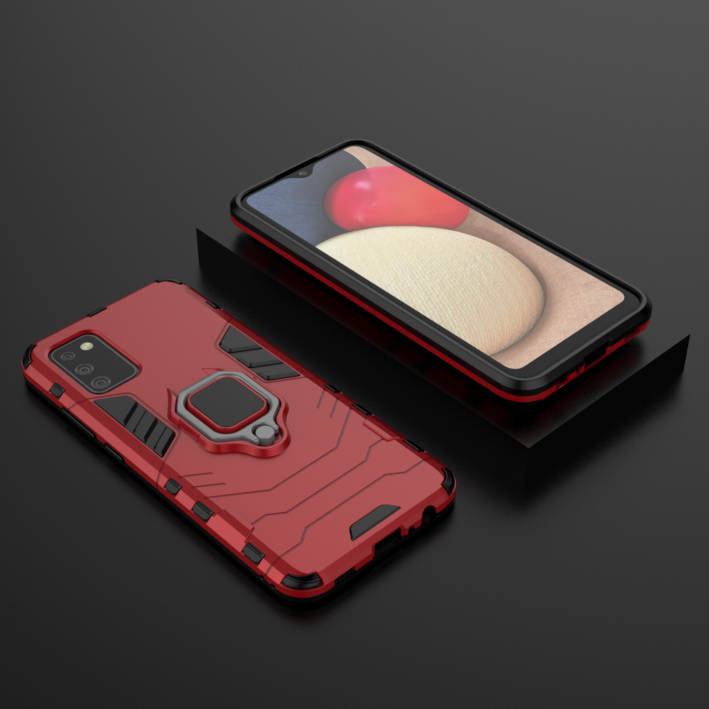 Samsung Galaxy A02S Rugged Tough Case Shockproof Hybrid Cover RED