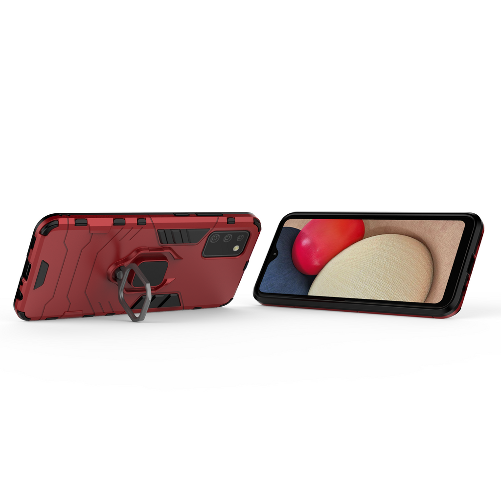 Samsung Galaxy A02S Rugged Tough Case Shockproof Hybrid Cover RED