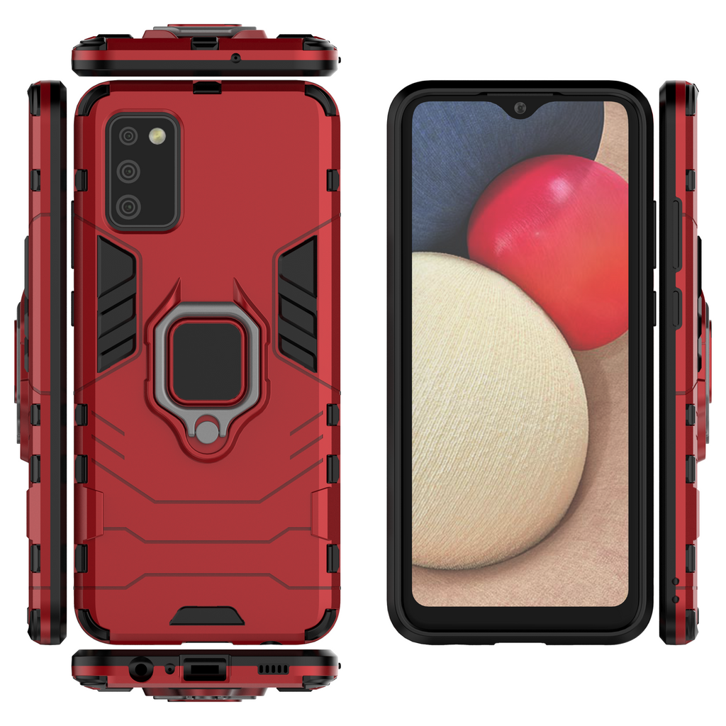 Samsung Galaxy A02S Rugged Tough Case Shockproof Hybrid Cover RED