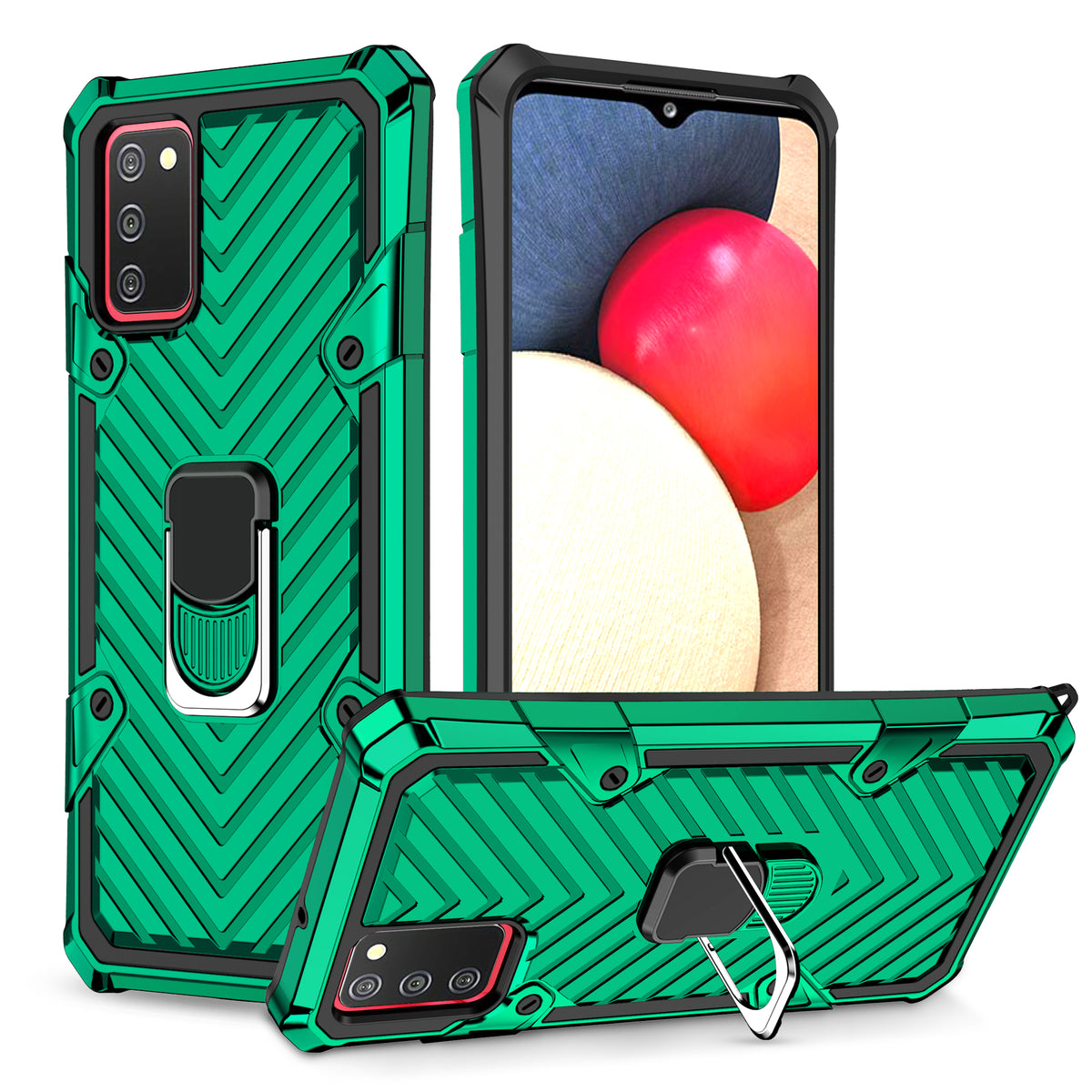 Samsung Galaxy A03S Rugged Tough Case Shockproof Hybrid Cover DARK GREEN