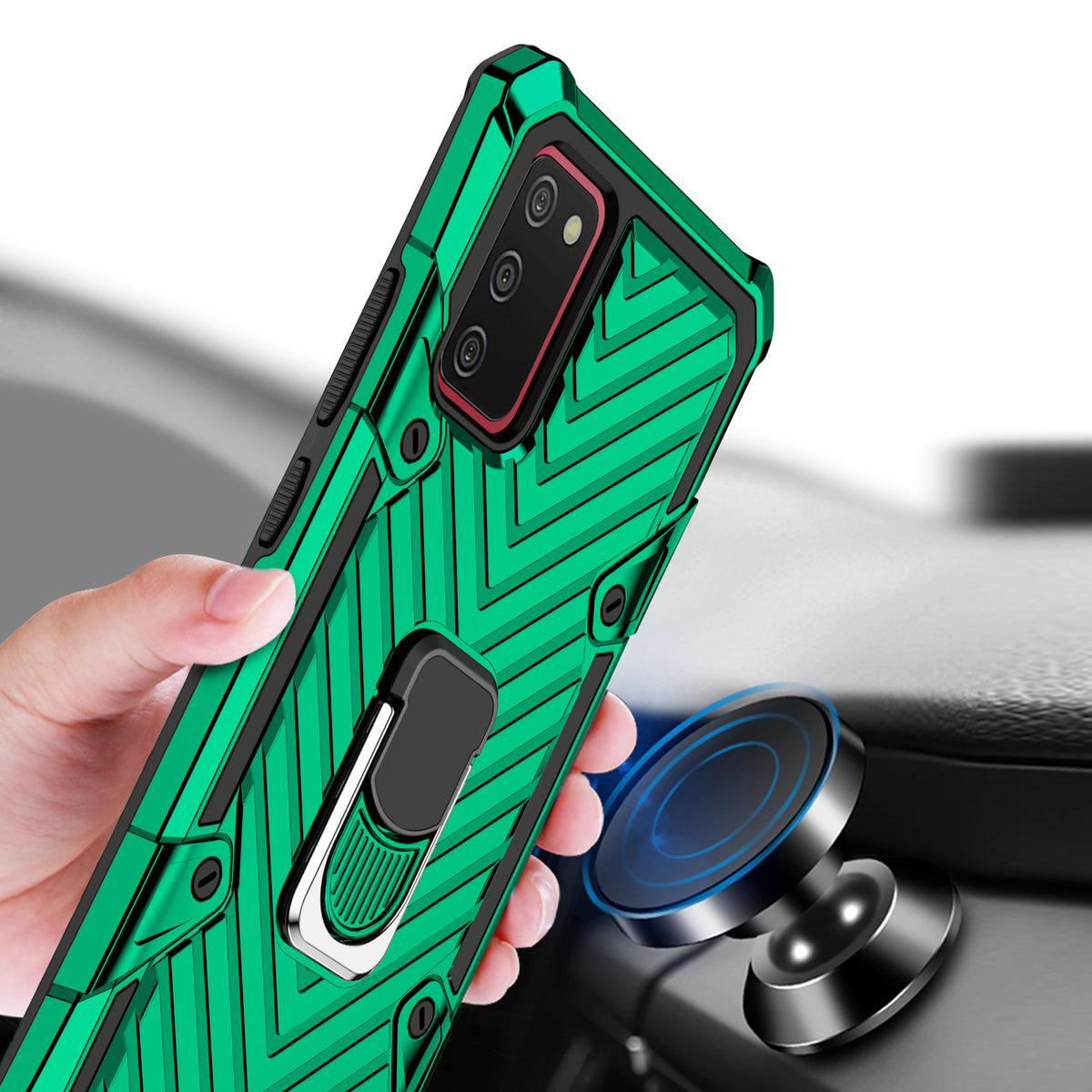 Samsung Galaxy A03S Rugged Tough Case Shockproof Hybrid Cover DARK GREEN