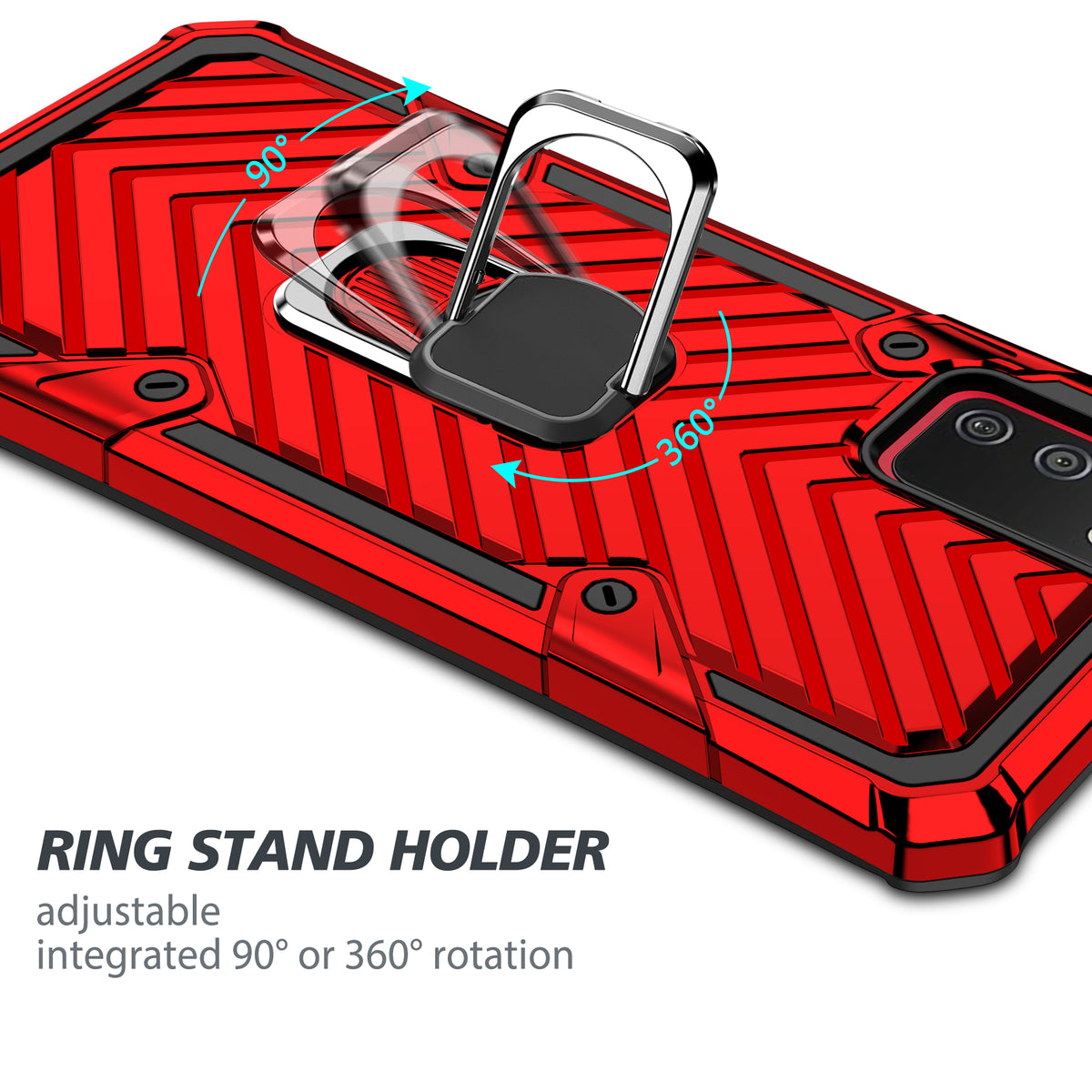 Samsung Galaxy A02S Rugged Tough Case Shockproof Hybrid Cover RED
