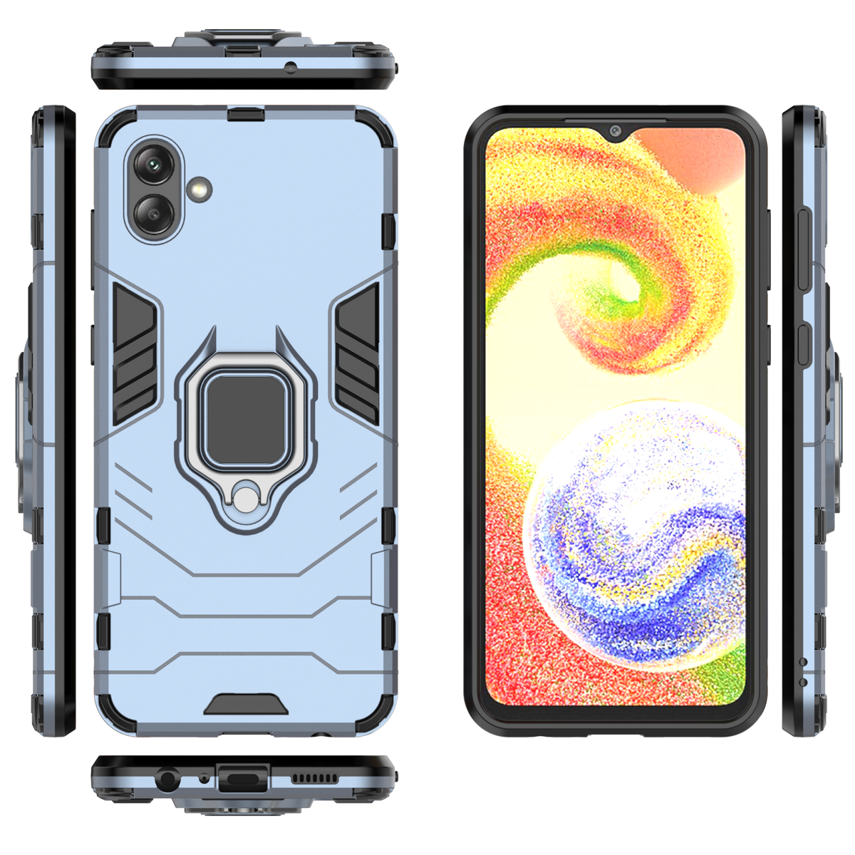 Samsung Galaxy A04 Rugged Tough Case Shockproof Hybrid Cover BLUE