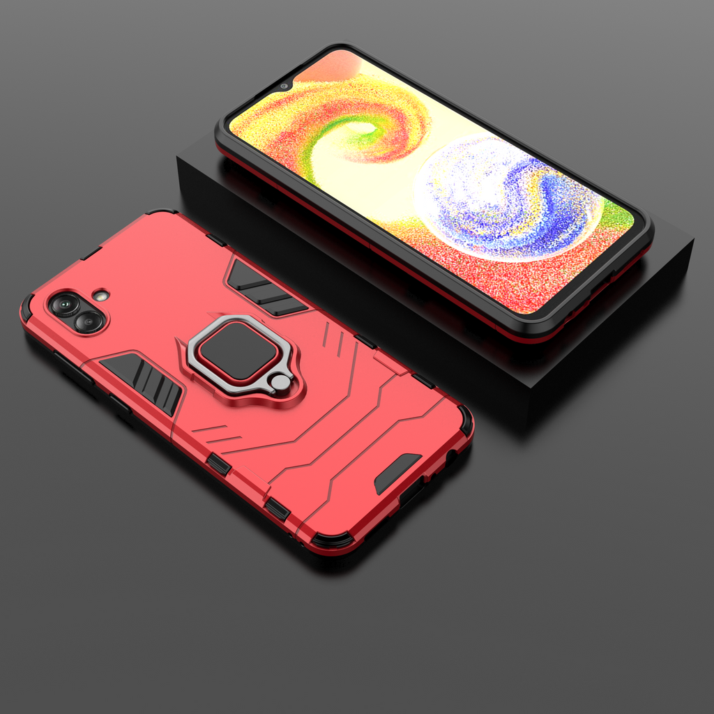 Samsung Galaxy A04 Rugged Tough Case Shockproof Hybrid Cover RED