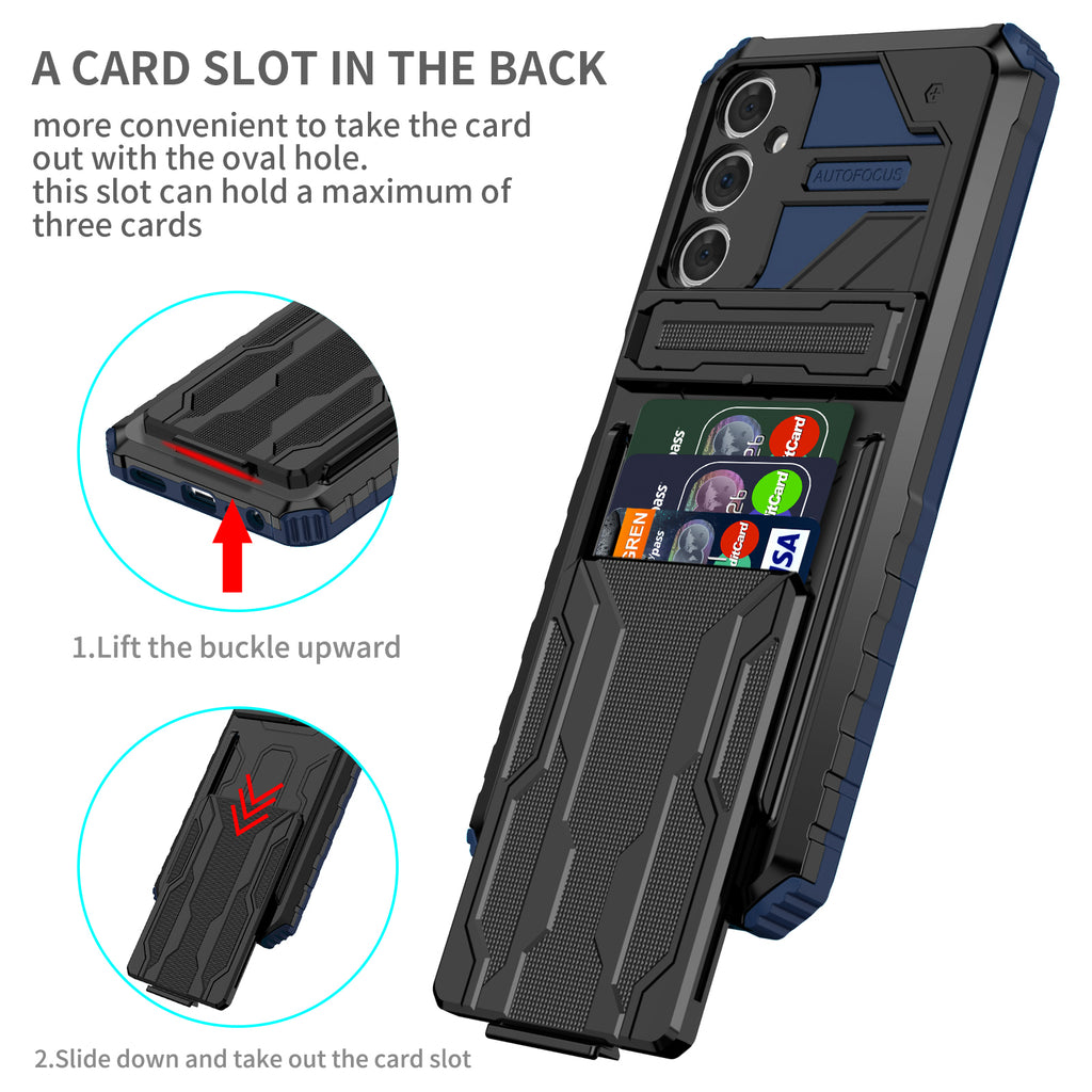 Samsung A05s Heavy Duty Kickstand Case Shockproof Card Holder BLUE