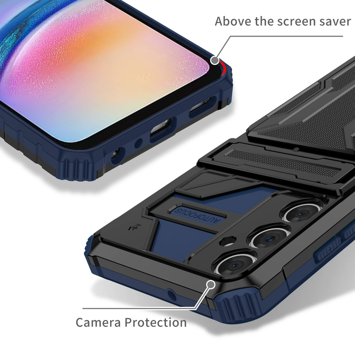 Samsung A05s Heavy Duty Kickstand Case Shockproof Card Holder BLUE