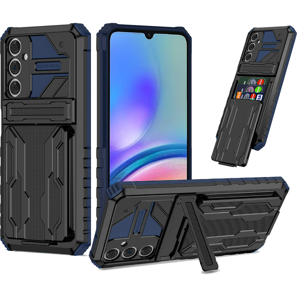 Samsung A05s Heavy Duty Kickstand Case Shockproof Card Holder BLUE