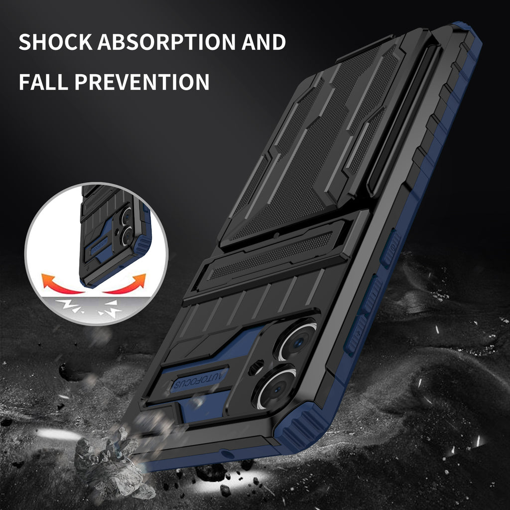 Samsung A06 4G Heavy Duty Kickstand Case Shockproof Card Holder BLUE