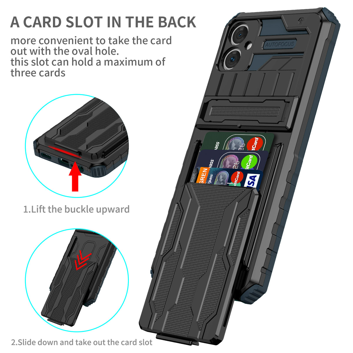 Samsung A06 4G Heavy Duty Kickstand Case Shockproof Card Holder GREEN