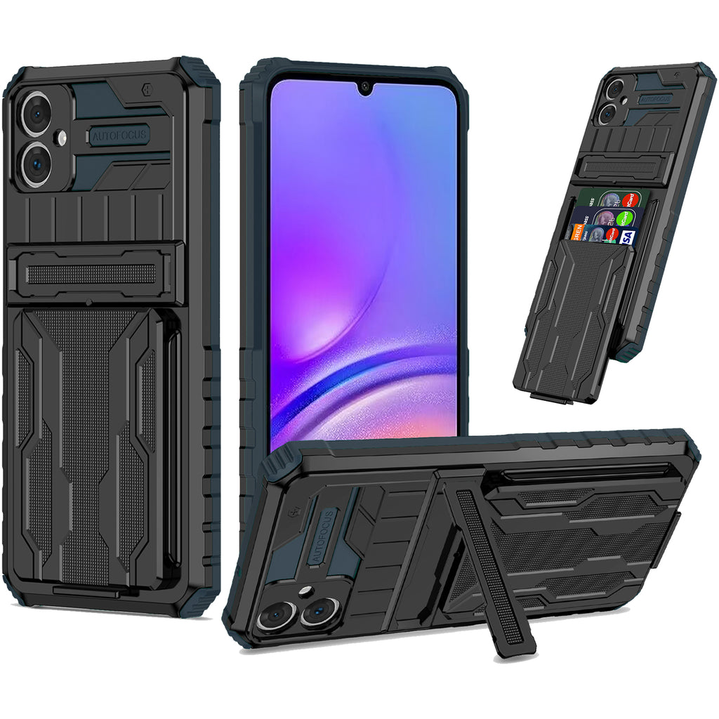 Samsung A06 4G Heavy Duty Kickstand Case Shockproof Card Holder GREEN
